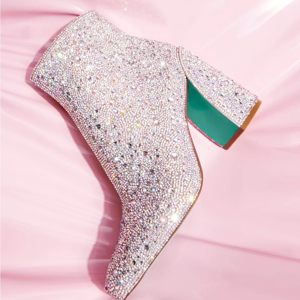 Betsey Johnson Rhinestone Embellished Ankle Boots
